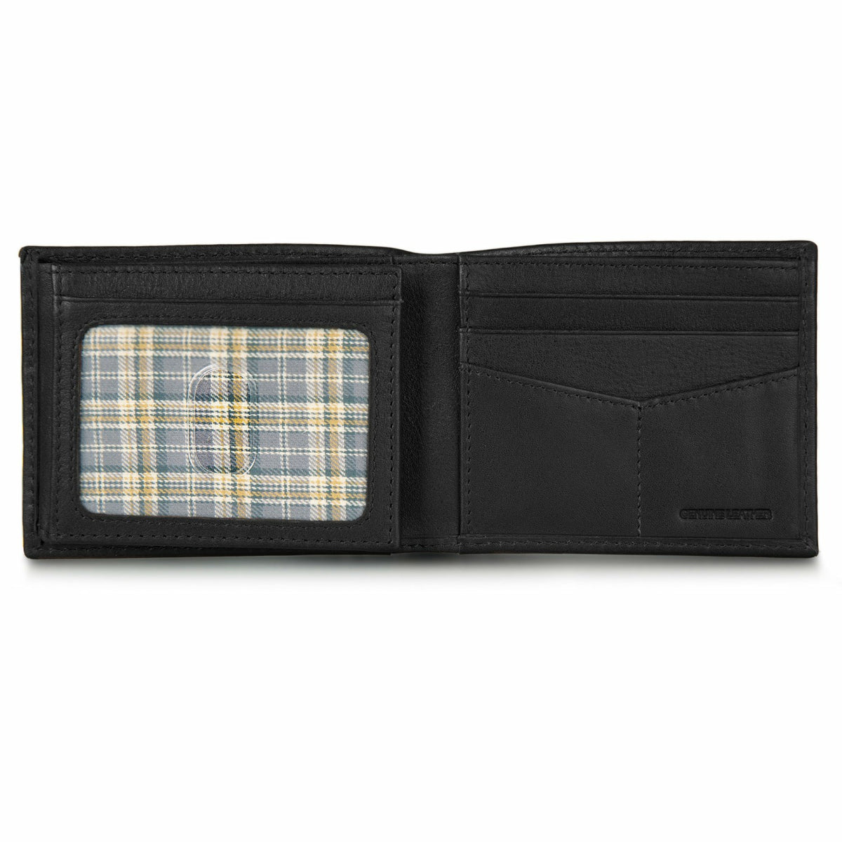 EB Signature Logo Leather Flip ID Bifold Wallet | Eddie Bauer