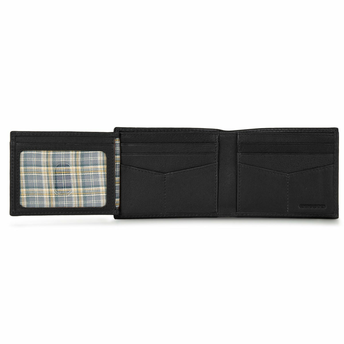 EB Signature Logo Leather Flip ID Bifold Wallet | Eddie Bauer