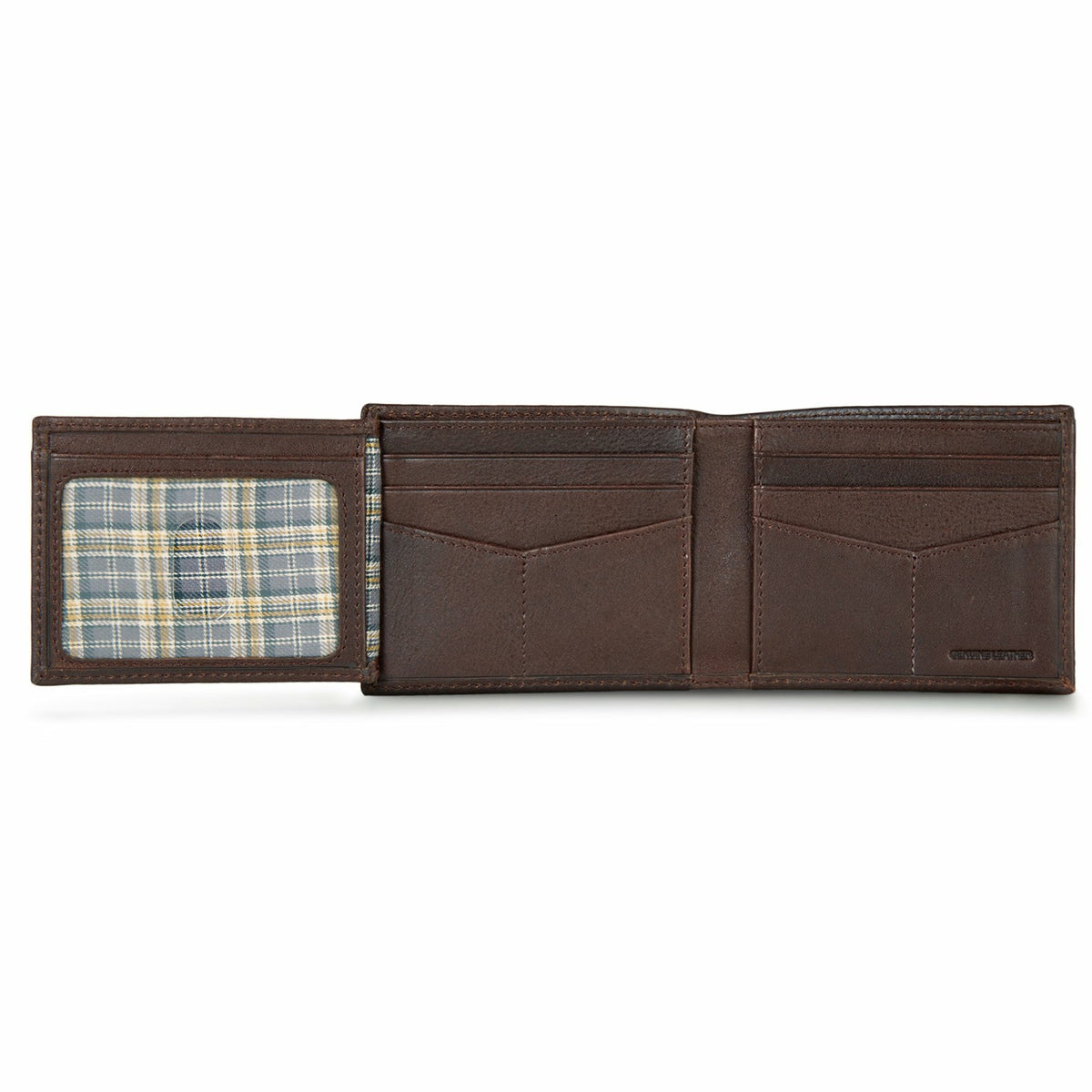 EB Signature Logo Leather Flip ID Bifold Wallet | Eddie Bauer