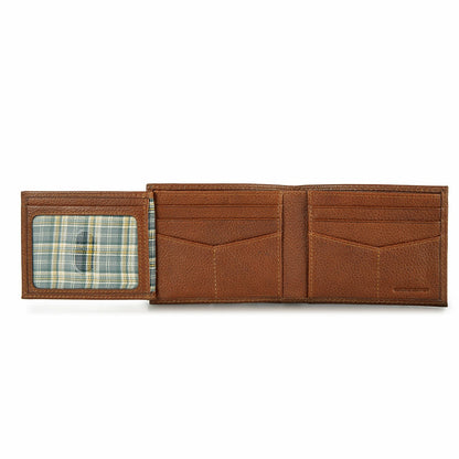 EB Signature Logo Leather Flip ID Bifold Wallet | Eddie Bauer