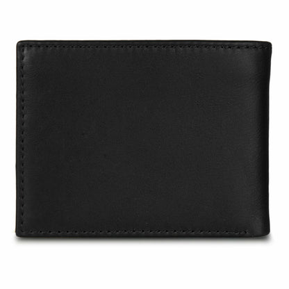 EB Signature Logo Leather Flip ID Bifold Wallet | Eddie Bauer