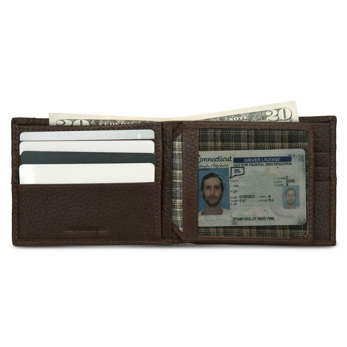 EXTRA CAPACITY RUGGED LEATHER BIFOLD WITH FLIP ID | Eddie Bauer