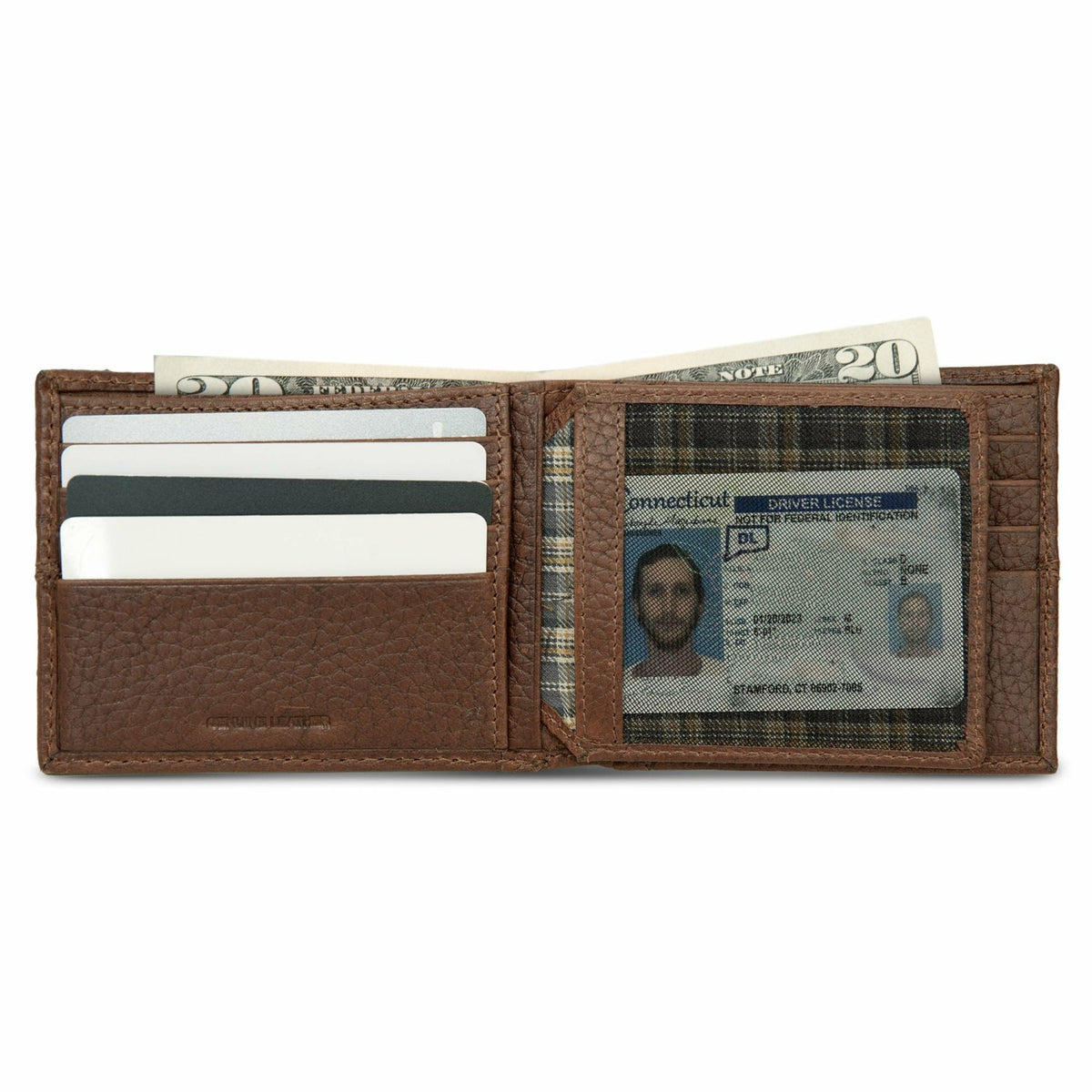 EXTRA CAPACITY RUGGED LEATHER BIFOLD WITH FLIP ID | Eddie Bauer