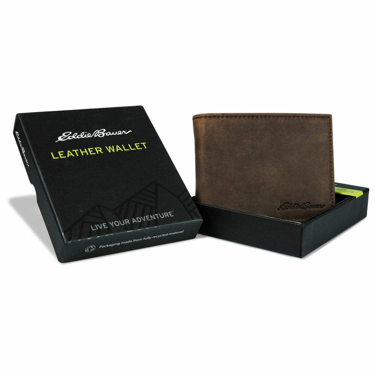 Leather Removable Passcase Wallet with Embossed Sasquatch | Eddie Bauer
