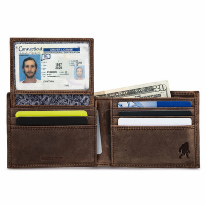 Leather Removable Passcase Wallet with Embossed Sasquatch | Eddie Bauer