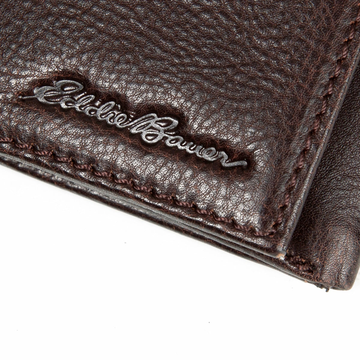 EB Signature Logo Leather Trifold Wallet | Eddie Bauer