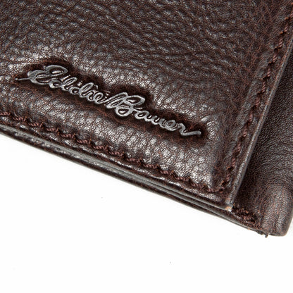 EB Signature Logo Leather Trifold Wallet | Eddie Bauer