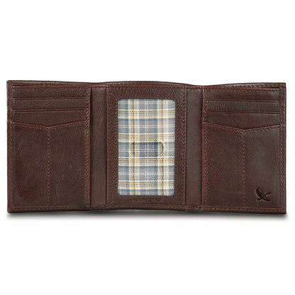EB Signature Logo Leather Trifold Wallet | Eddie Bauer
