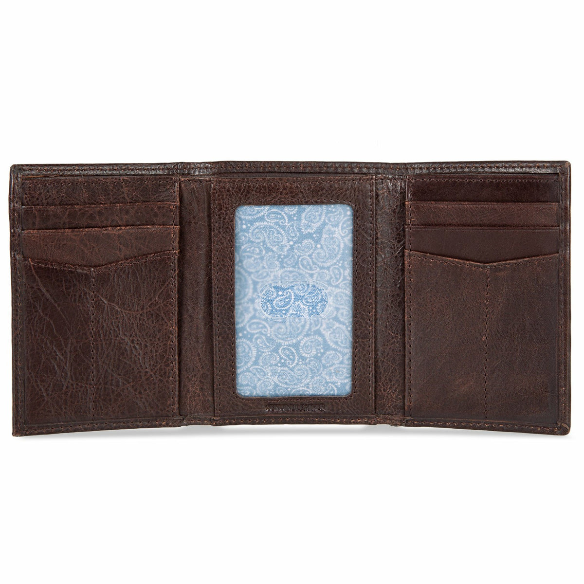EB Signature Logo Leather Trifold Wallet | Eddie Bauer