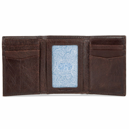 EB Signature Logo Leather Trifold Wallet | Eddie Bauer