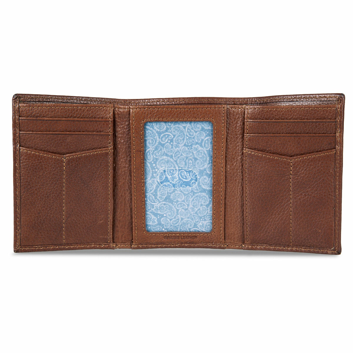 EB Signature Logo Leather Trifold Wallet | Eddie Bauer