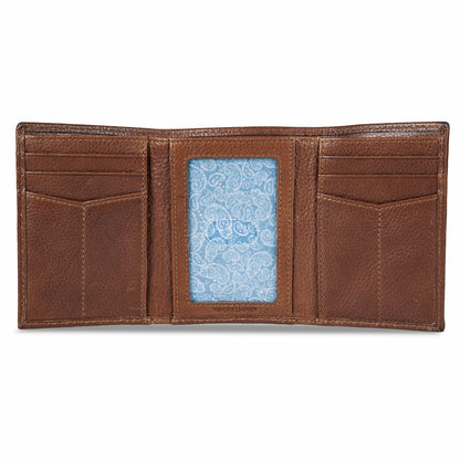 EB Signature Logo Leather Trifold Wallet | Eddie Bauer