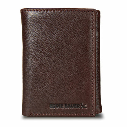 EB Signature Logo Leather Trifold Wallet | Eddie Bauer