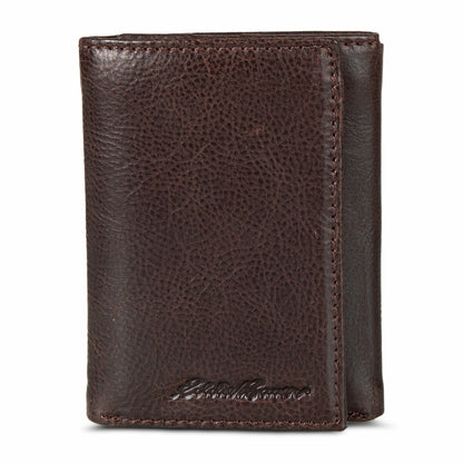 EB Signature Logo Leather Trifold Wallet | Eddie Bauer