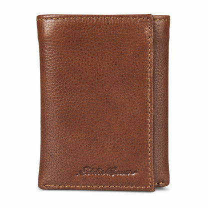 EB Signature Logo Leather Trifold Wallet | Eddie Bauer