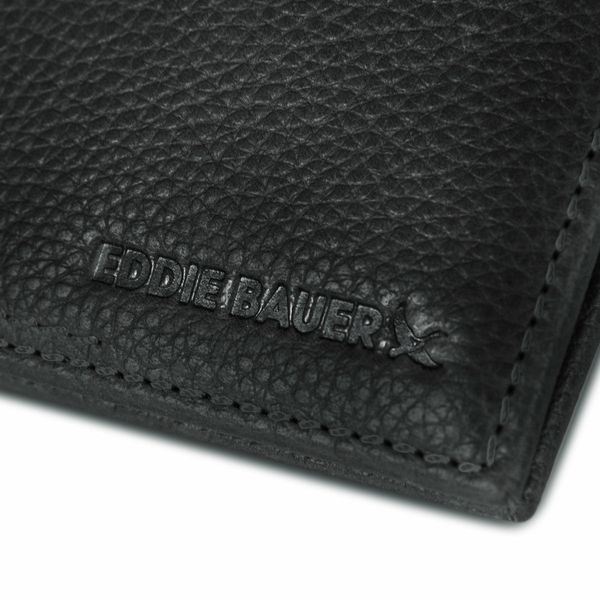 EB Signature Logo Leather Trifold Wallet | Eddie Bauer