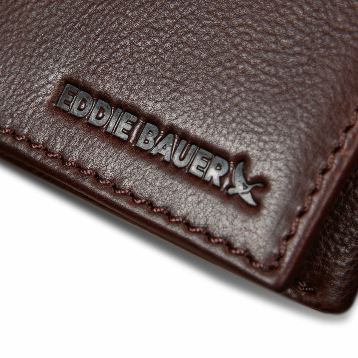 EB Signature Logo Leather Trifold Wallet | Eddie Bauer
