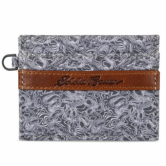 Pioneer Leather and Printed Cotton Canvas Card Case | Eddie Bauer