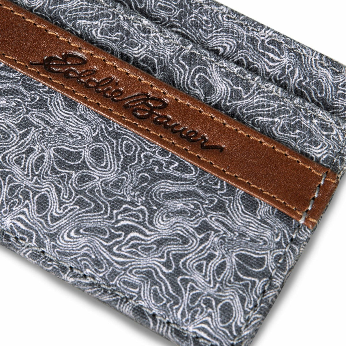 Pioneer Leather and Printed Cotton Canvas Card Case | Eddie Bauer