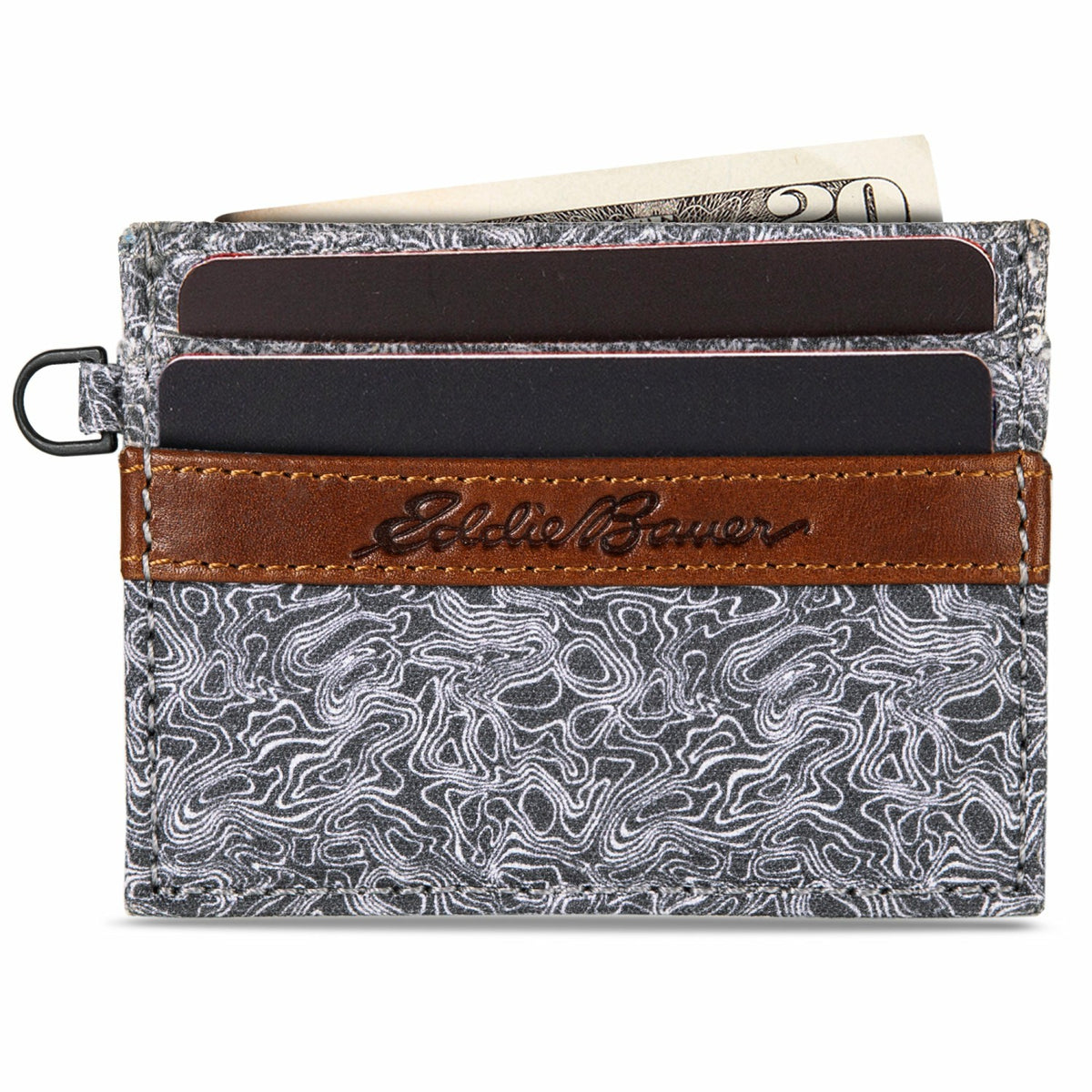 Pioneer Leather and Printed Cotton Canvas Card Case | Eddie Bauer