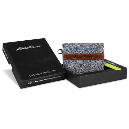 Pioneer Leather and Printed Cotton Canvas Card Case | Eddie Bauer