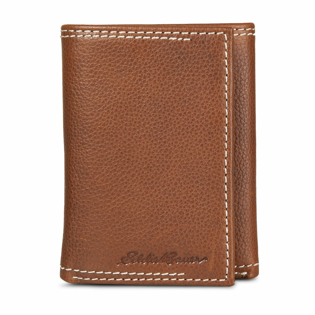 EB Signature Top Stitch Leather Trifold Wallet | Eddie Bauer