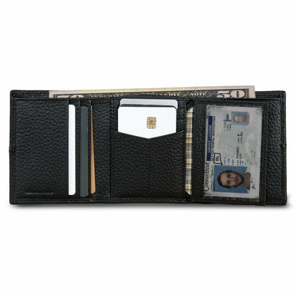 EXTRA CAPACITY RUGGED LEATHER TRIFOLD WITH FLIP ID | Eddie Bauer