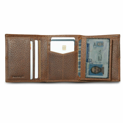 EXTRA CAPACITY RUGGED LEATHER TRIFOLD WITH FLIP ID | Eddie Bauer