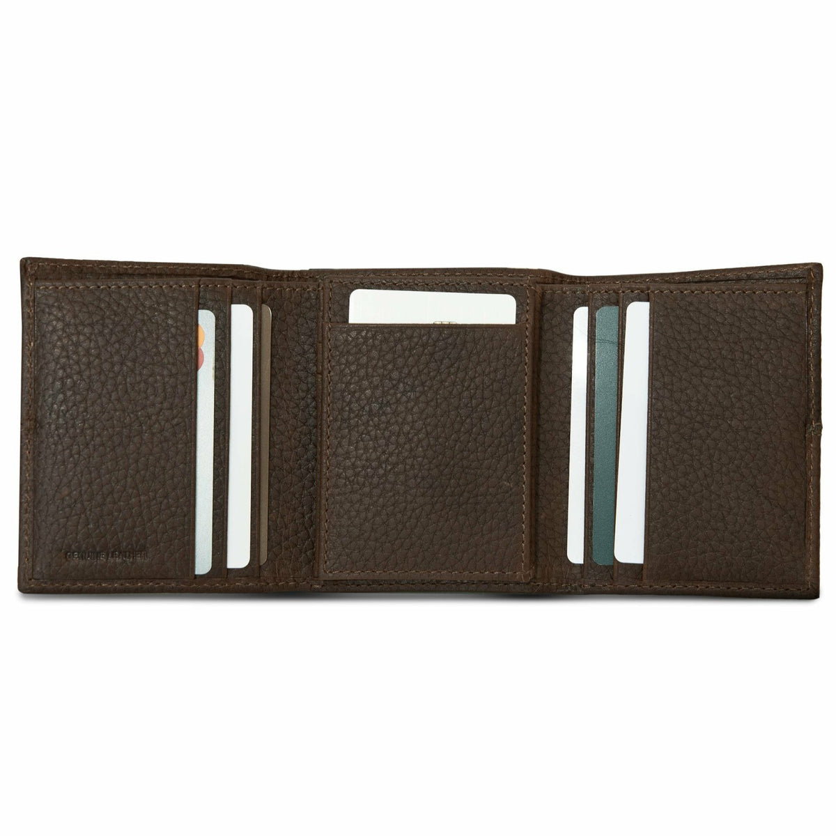 EXTRA CAPACITY RUGGED LEATHER TRIFOLD WITH FLIP ID | Eddie Bauer