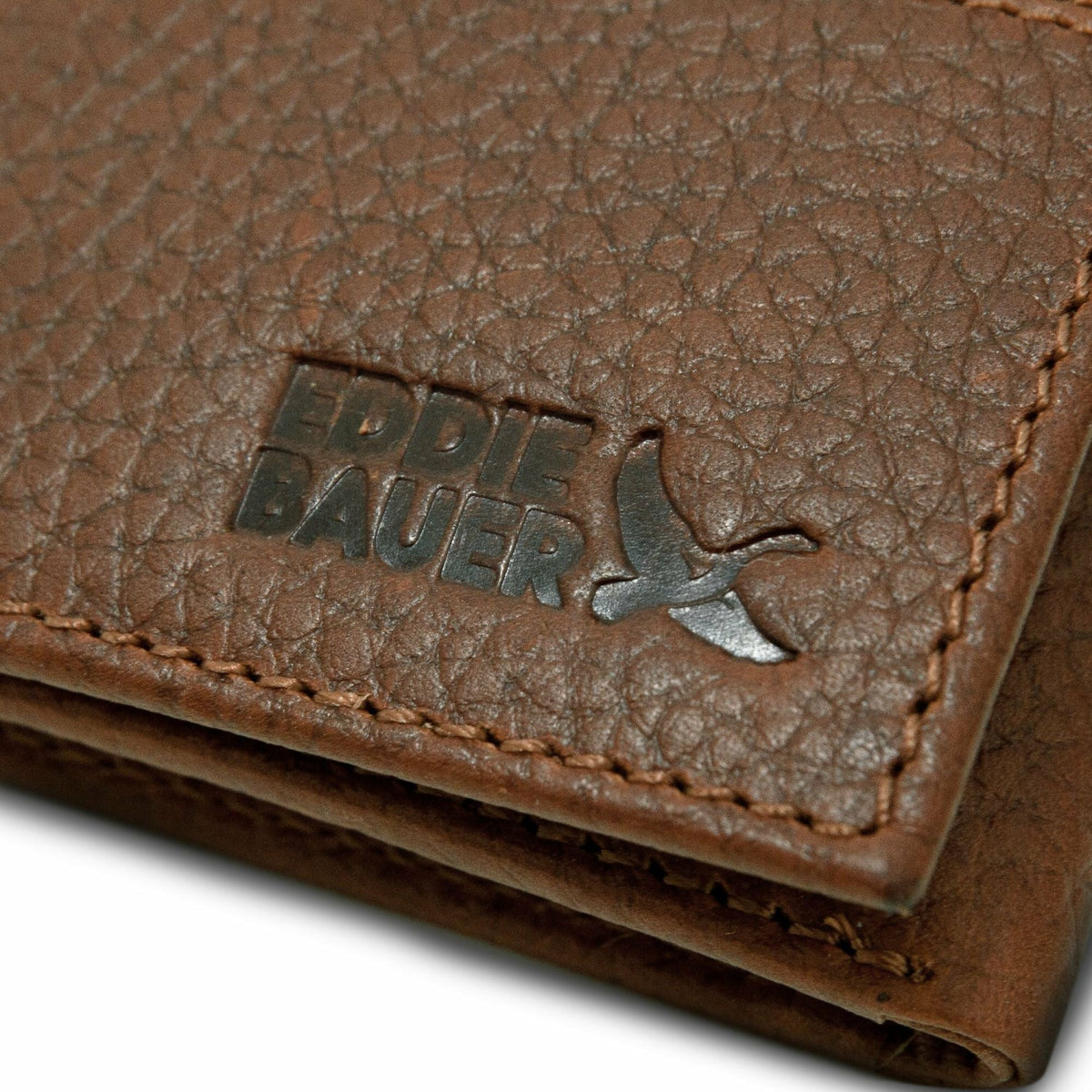 EXTRA CAPACITY RUGGED LEATHER TRIFOLD WITH FLIP ID | Eddie Bauer