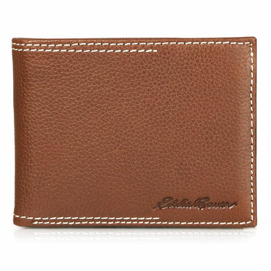 EB Signature Top Stitch Leather Passcase Wallet | Eddie Bauer