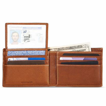 EB Signature Top Stitch Leather Passcase Wallet | Eddie Bauer