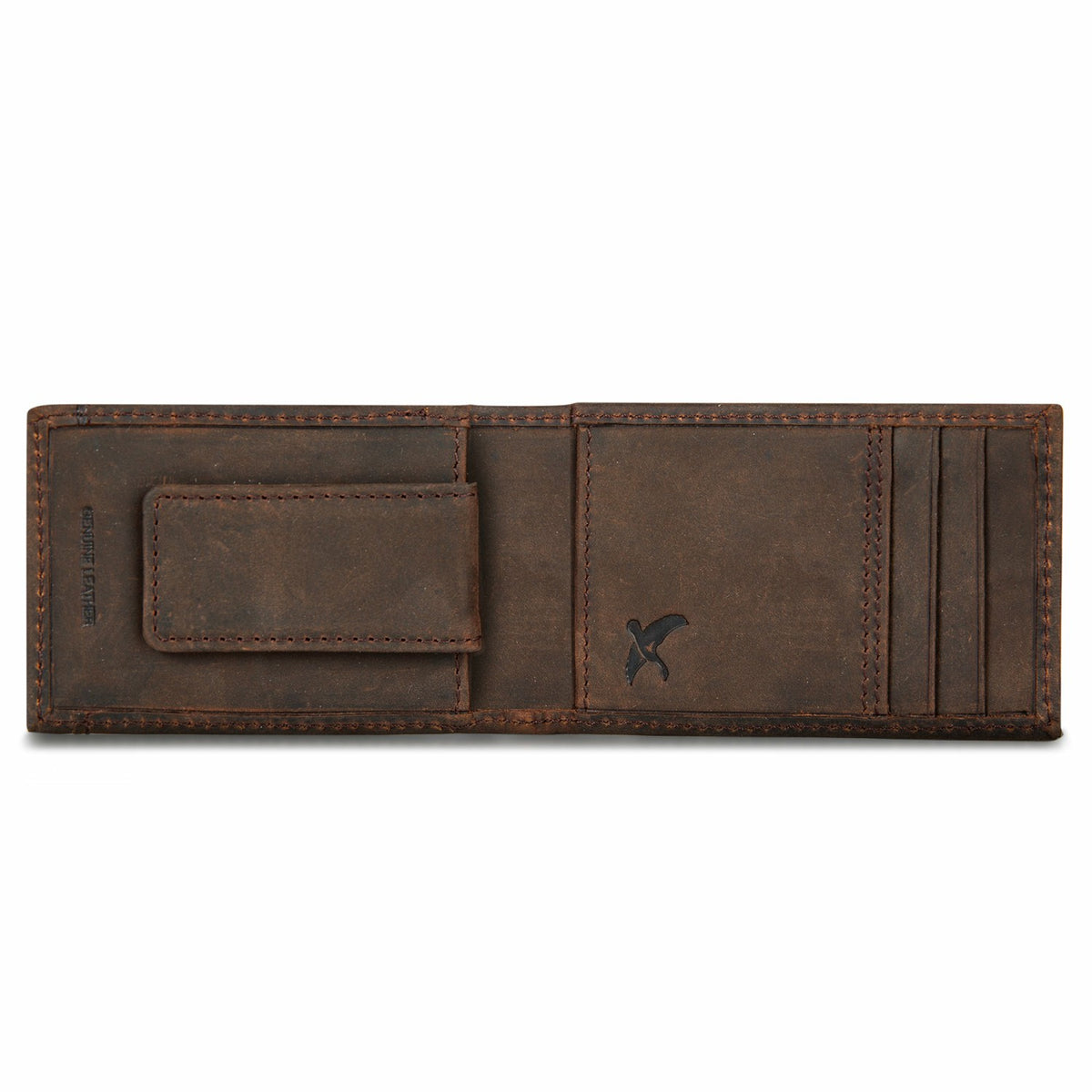 Money Clip Bifold Leather Wallet with Embossed Sasquatch | Eddie Bauer