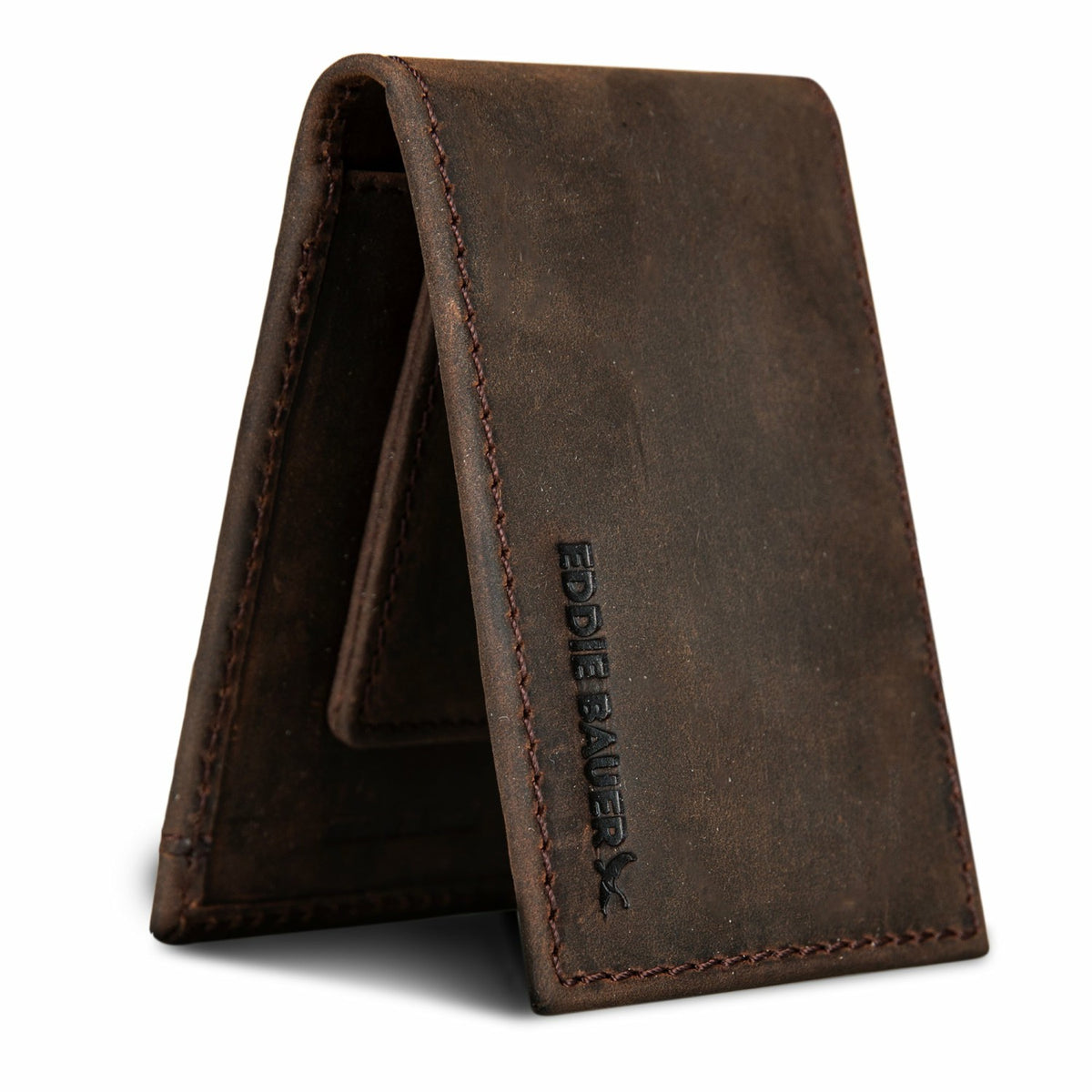 Money Clip Bifold Leather Wallet with Embossed Sasquatch | Eddie Bauer