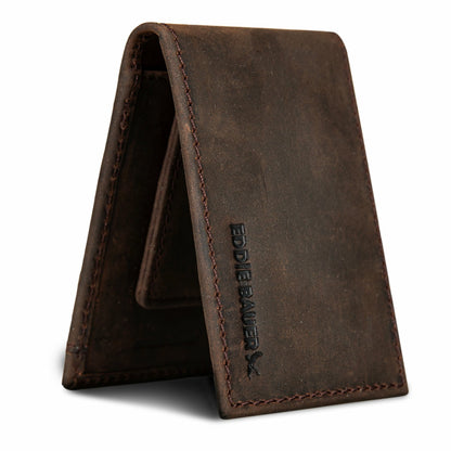 Money Clip Bifold Leather Wallet with Embossed Sasquatch | Eddie Bauer
