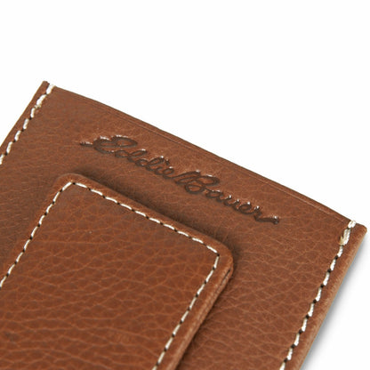 EB Signature Top Stitch Magnetic Leather Card Case | Eddie Bauer