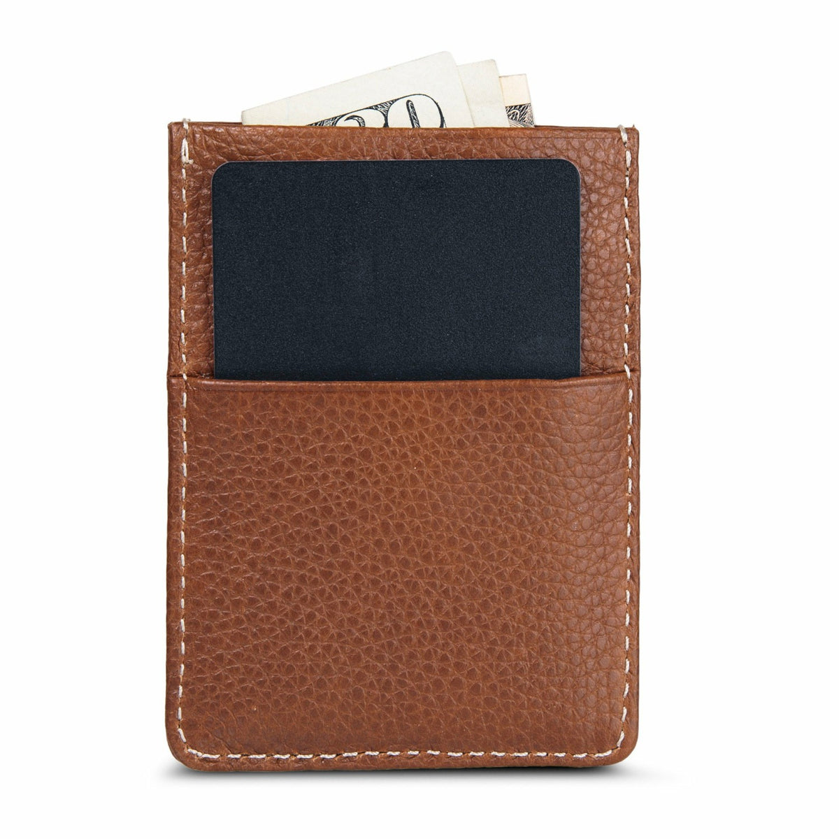EB Signature Top Stitch Magnetic Leather Card Case | Eddie Bauer