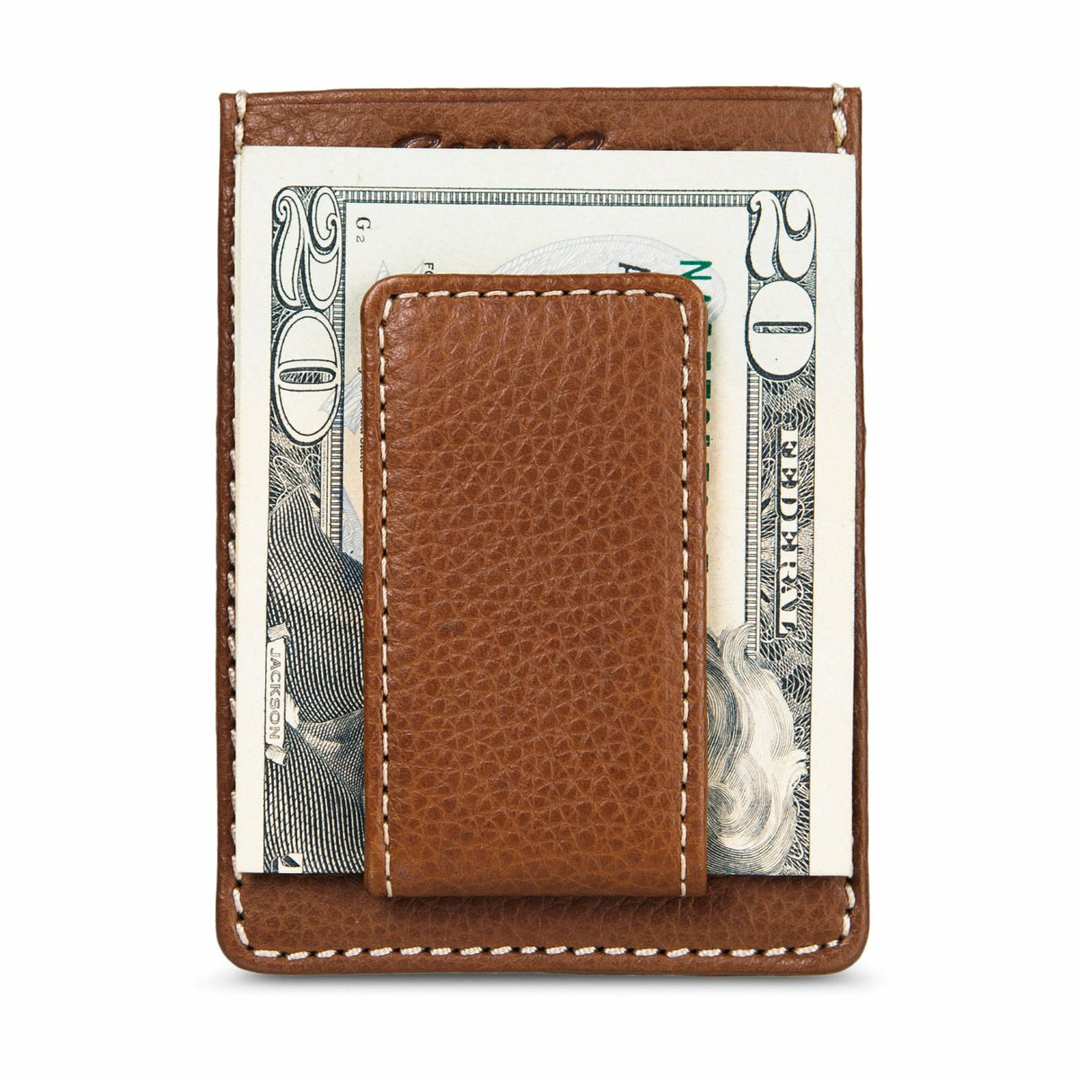 EB Signature Top Stitch Magnetic Leather Card Case | Eddie Bauer