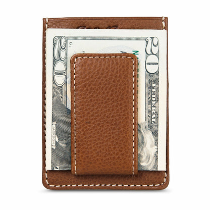 EB Signature Top Stitch Magnetic Leather Card Case | Eddie Bauer