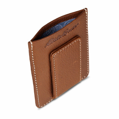 EB Signature Top Stitch Magnetic Leather Card Case | Eddie Bauer