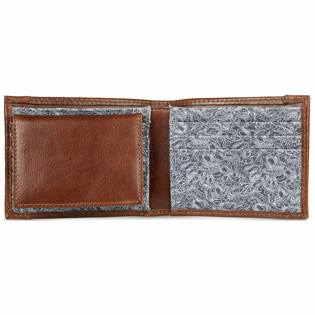 Pioneer Leather and Printed Cotton Canvas Passcase Wallet | Eddie Bauer