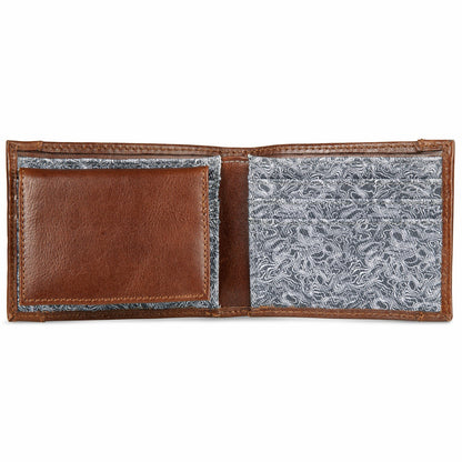 Pioneer Leather and Printed Cotton Canvas Passcase Wallet | Eddie Bauer