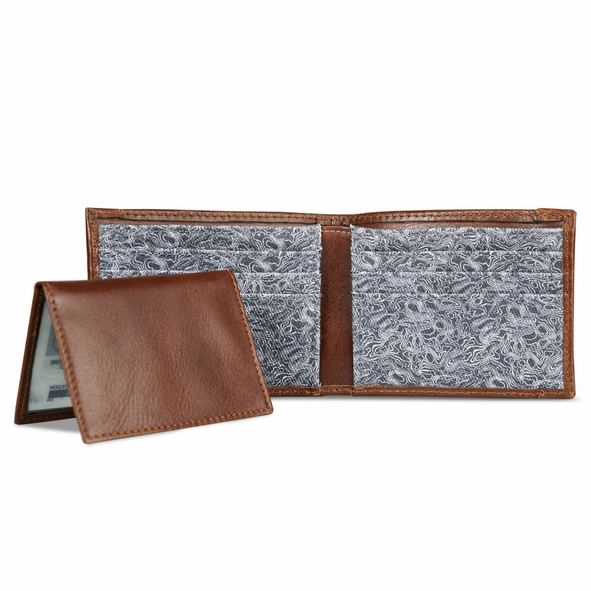 Pioneer Leather and Printed Cotton Canvas Passcase Wallet | Eddie Bauer