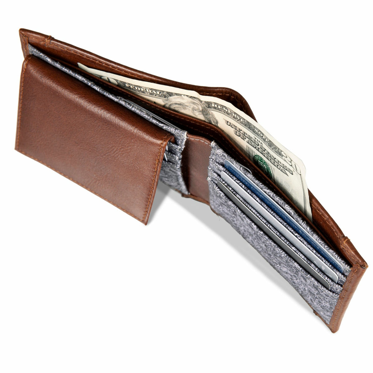 Pioneer Leather and Printed Cotton Canvas Passcase Wallet | Eddie Bauer