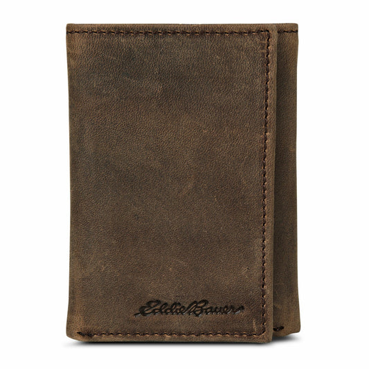Leather Trifold Wallet with Embossed Sasquatch | Eddie Bauer
