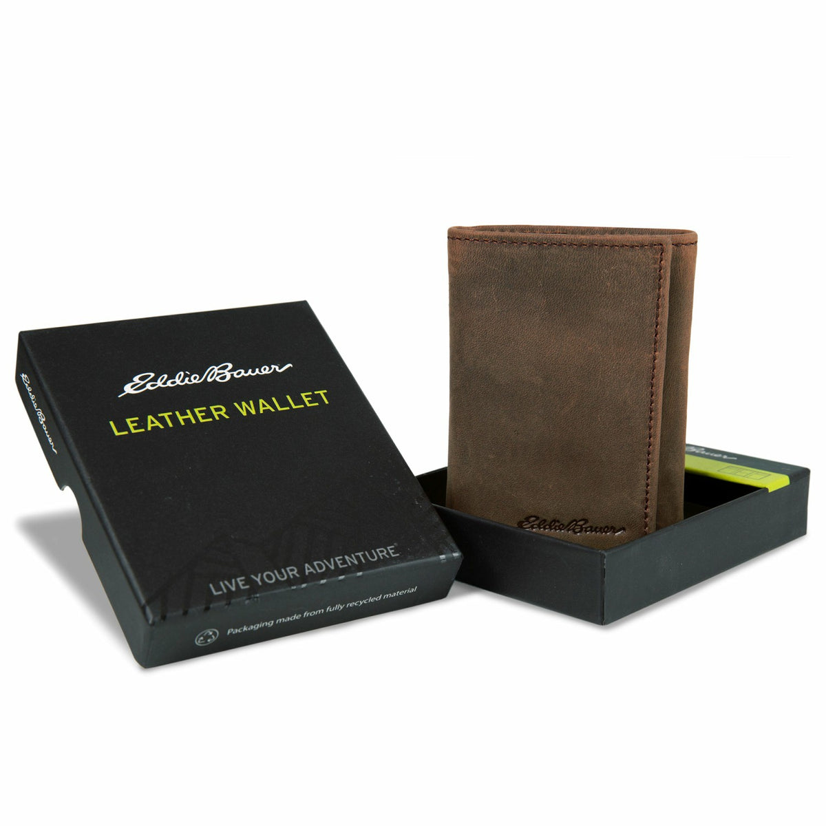 Leather Trifold Wallet with Embossed Sasquatch | Eddie Bauer