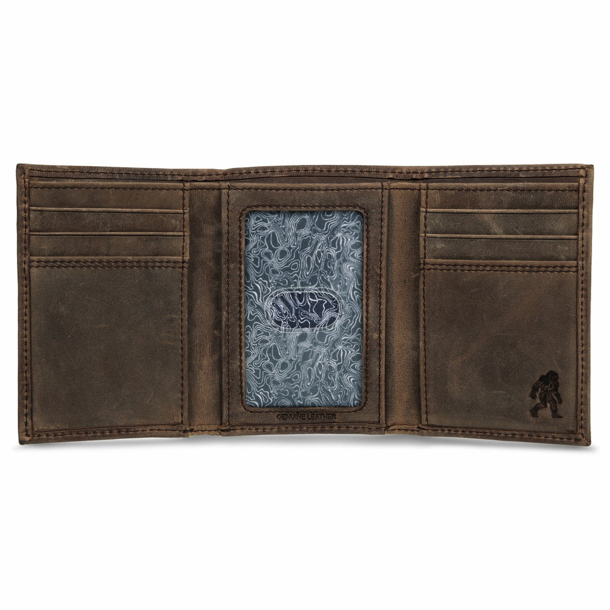 Leather Trifold Wallet with Embossed Sasquatch | Eddie Bauer