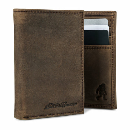 Leather Trifold Wallet with Embossed Sasquatch | Eddie Bauer