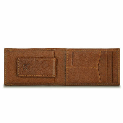 EB Signature Logo Leather Bifold with Money Clip Wallet | Eddie Bauer