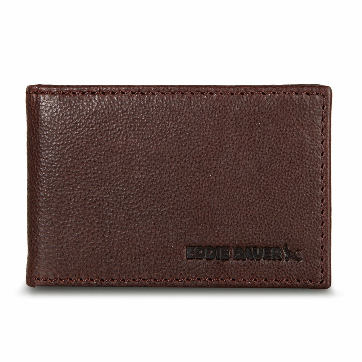 EB Signature Logo Leather Bifold with Money Clip Wallet | Eddie Bauer